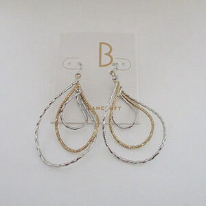 Bancroft Gold and Silver Teardrop Earrings